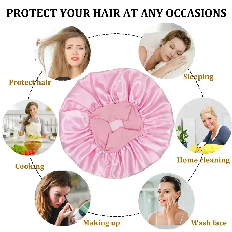 Heatless Curling Rod Headband Satin Bonnet Set No Heat Hair Curler Hair Rollers Soft Curlers Lazy Curls Sleeping Hat Night Cap