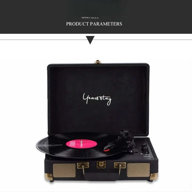 Litchi pattern record player, handheld high-power Bluetooth speaker, electric singer, vinyl phonograph