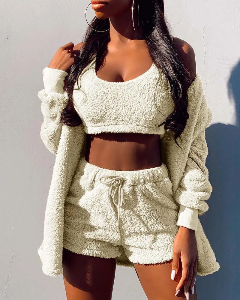 

Women's Autumn and Winter New Home Clothes Casual Suit Jacket Shorts Vest
