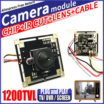 3.7mm 콘 HD 컬러 CMOS 1200TVL 완성 모니터 CCTV 미니 HD 칩 모듈 DIY 960P AHDL 컴플리트 세트, 포인트 렌즈 ircut 케이블