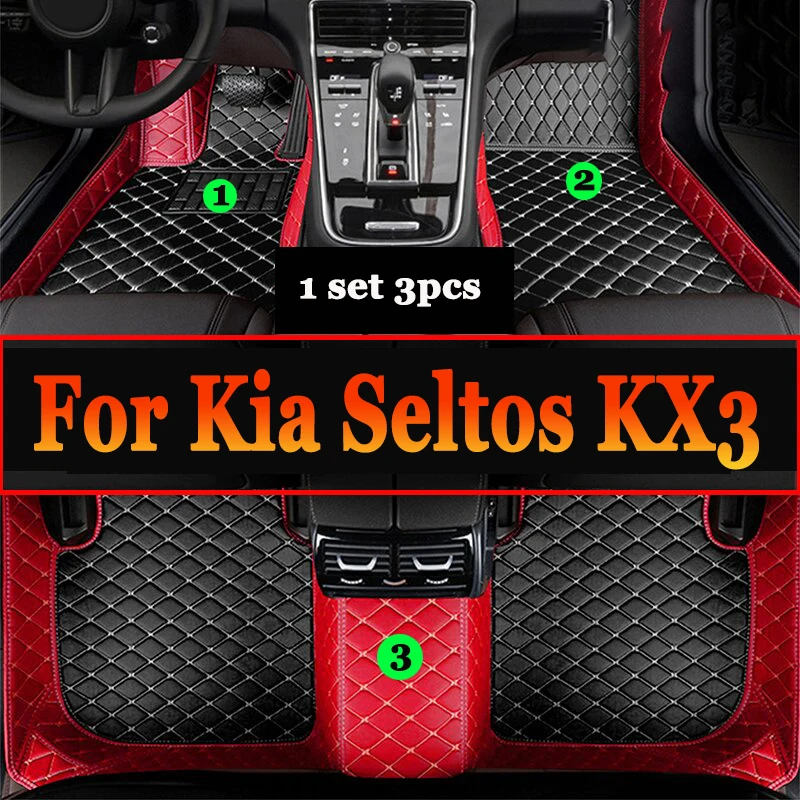 

Car Floor Mats For Kia Seltos KX3 2023 2022 2021 2020 Auto Styling Custom Waterproof Carpets Interior Accessories Foot Pads Rugs