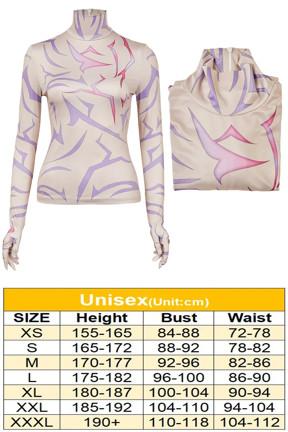 Demon Hunter of KPop Rumi Jinu Cosplay Tatto Tops Costume Unisex Disguise Devil Tattoo Undercoat Outfits Gloves Halloween Suit