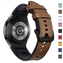 

Leather strap For Samsung Galaxy Watch 4 classic 46mm 42mm 44mm 40mm No Gaps Silicone+Leather Bracelet correa Galaxy Watch4 Band
