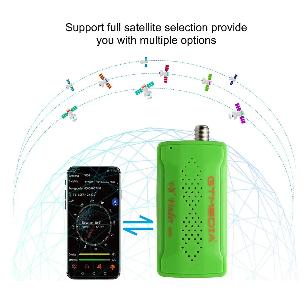 GTMEDIA V8 SAT Finder BT03 Mini Satfinder Bluetooth DVB S / S2 Digital Signal Satellite Receiver Support Android IOS Satellite Signal Finder Satellite Tv Receiver