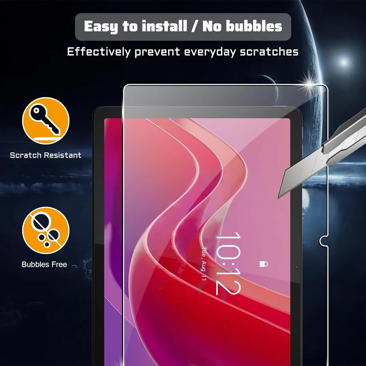 Premium Tempered Glass Screen Protector for 11-Inch Tablets - 2-Pack, HD Anti-Scratch Protective Film