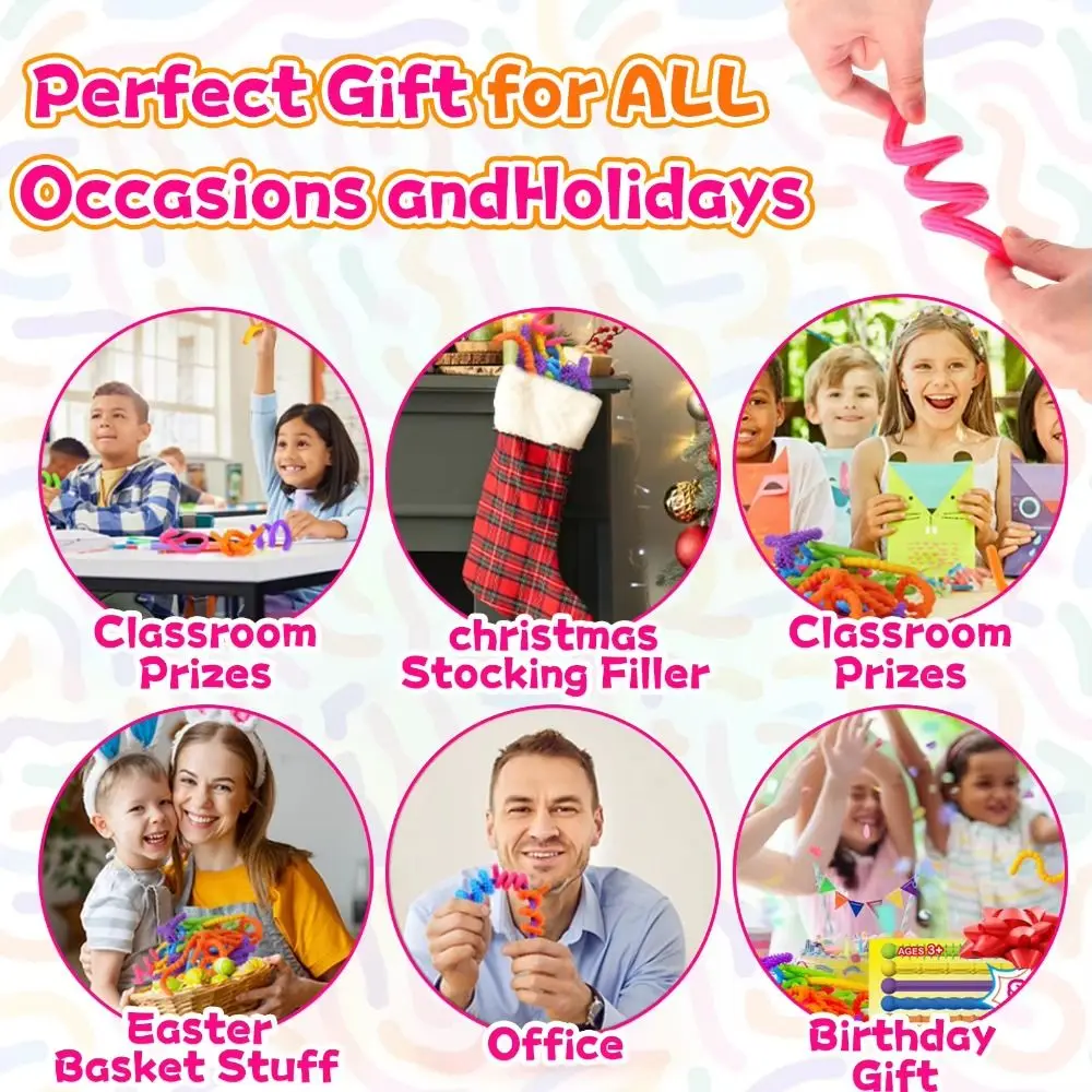 Silicone Texture DIY Sensory Strip Toys Enhancing Attention Stretchable Silent Decompressors Rings Unique Elastic Noodles