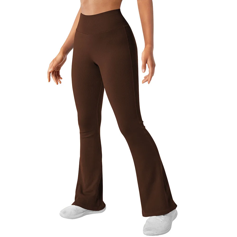 RUUHEE Seamless Ribbed Leggings Women Flared Leggings For Fitness Butt Lifting Push Up High Waist Flared Pants sports leggings sports pants