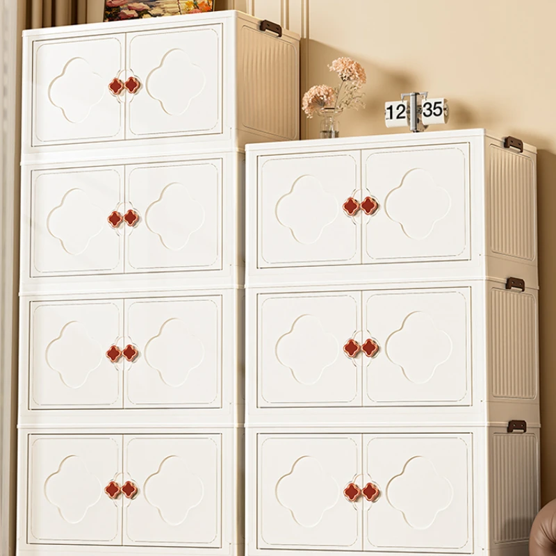 Shelves Kids Wardrobes Closet Bedroom White Mobile Storage Organizer Cabinet Hangers Penderie Enfant Modern Furniture CY50CW