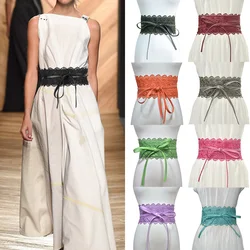 Tie-up Female Dress Waistbands Women Bow Lace Belt Wide Corset Belt Female Self Tie Waist Belt Boho Belt Sash Decorative Fashion