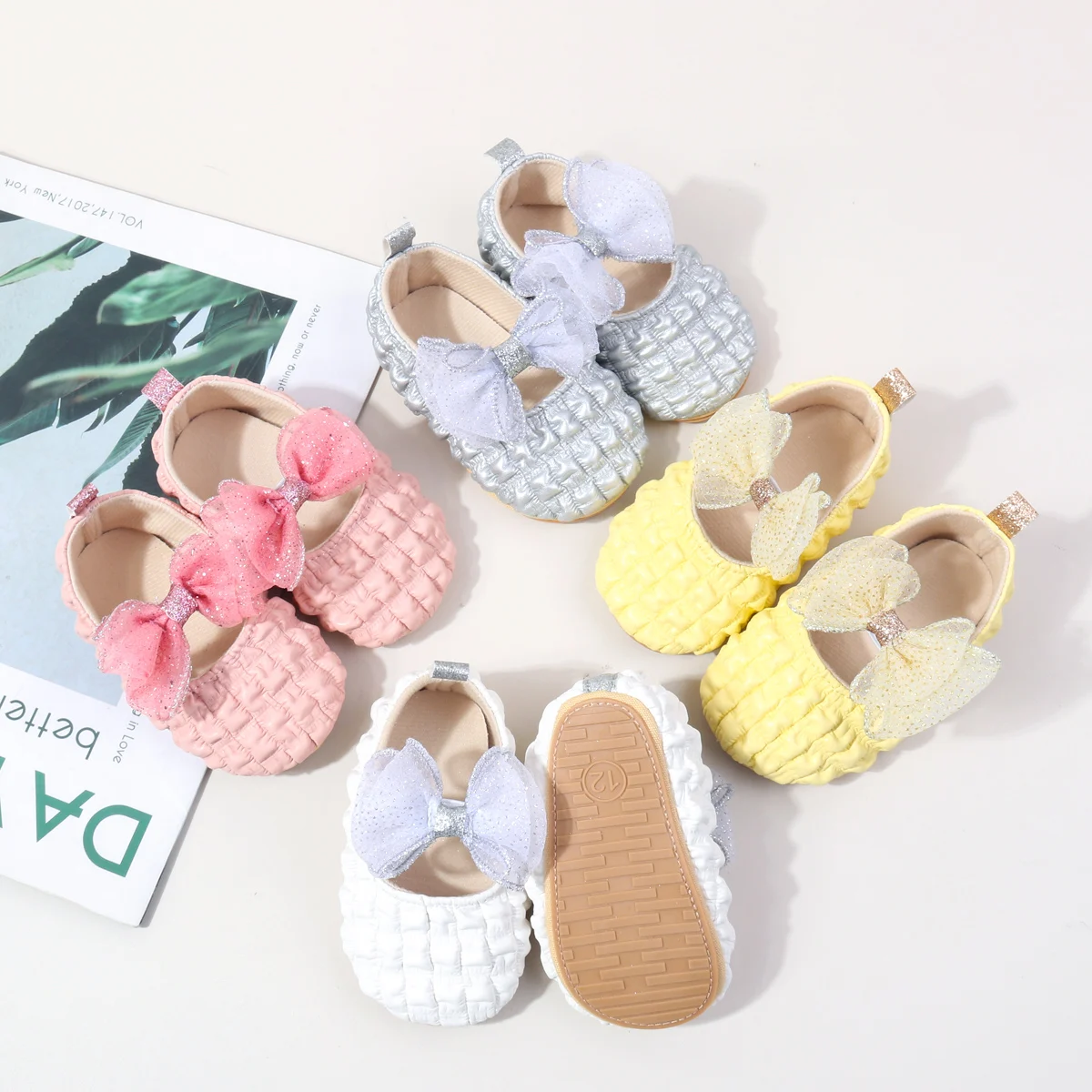 Spring & Autumn Baby Girl Princess Shoes Butterfly Bowknot Four colors Solid Fashion Design Newborn Toddler Shoes First walkers 2