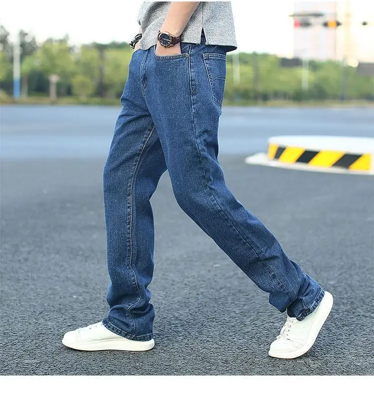 2022 Spring Summer Men's Thin Straight-leg Loose Jeans Classic Style Advanced Stretch Baggy Pants Male Wide leg jeans pants