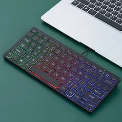 Ultra - Slim Portable Backlit Wired Keyboard - 78 - Key Compact Design (Color light version)