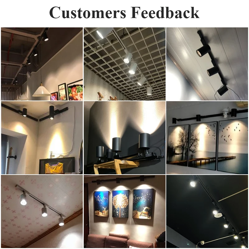 LED Track Light Ceiling Track Light Full Set Track Light Rails 220V 110V Spot COB Spotlight for Home Clothing Store