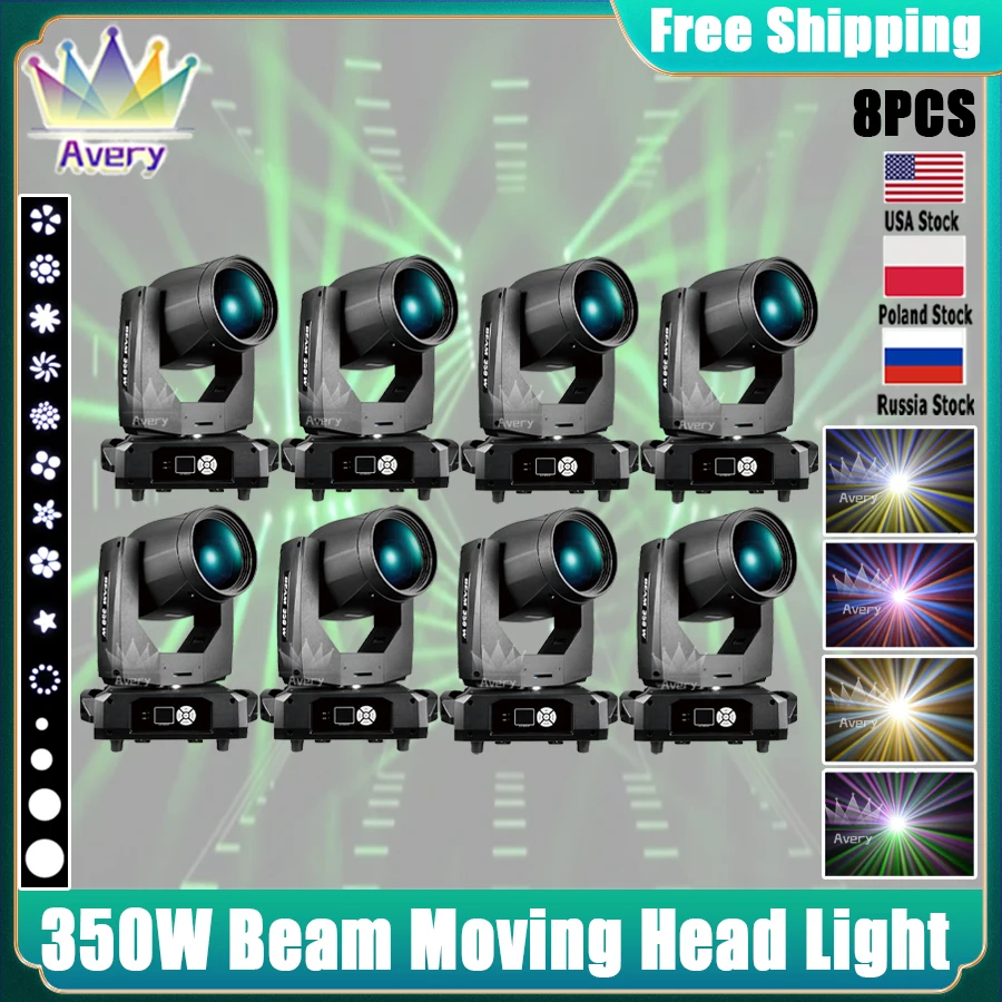 

0 Tax 8Pcs 350W 17R Sharpy Beam Moving Head Light 16 With 8+16+24 Double Prism Moving Head Stage Beam Lights For DJ Disco