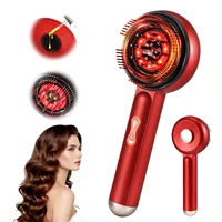 Peigne de Massage électrique à vibrations, thérapie à la lumière rouge, brosse de Massage pour la croissance des cheveux, Anti-perte de cheveux, applicateur d'huile liquide, soins capillaires 1