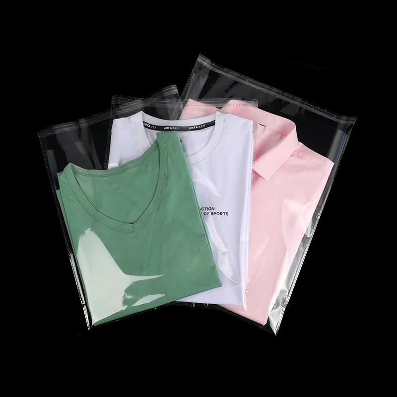 20pcs Width 38-40cm StoBag Transparent Self Adhesive Plastic OPP Resealable Poly Cellophane Clothing Bags Clear Packing Gift Bag 5