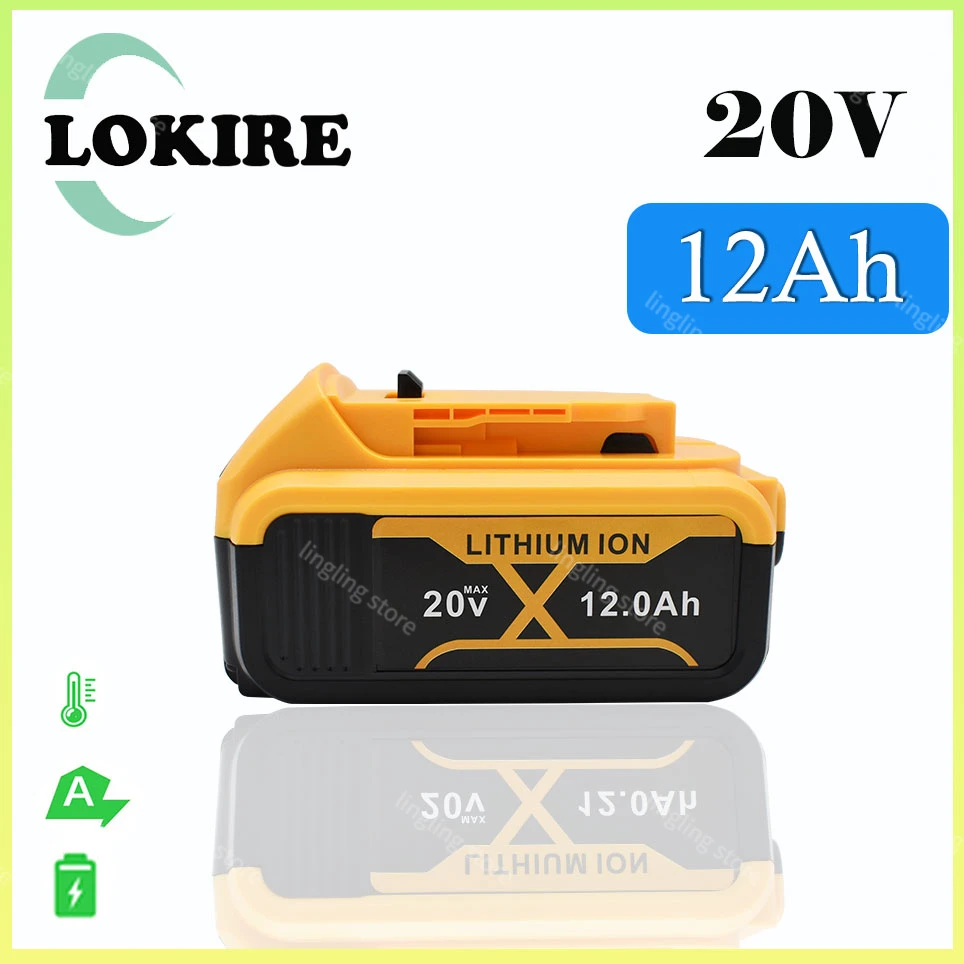 

20V 12.0Ah Lithium Battery for dewei power Tools DCB184 DCB200 rechargeable electric tool set 20v 12000mah Battery