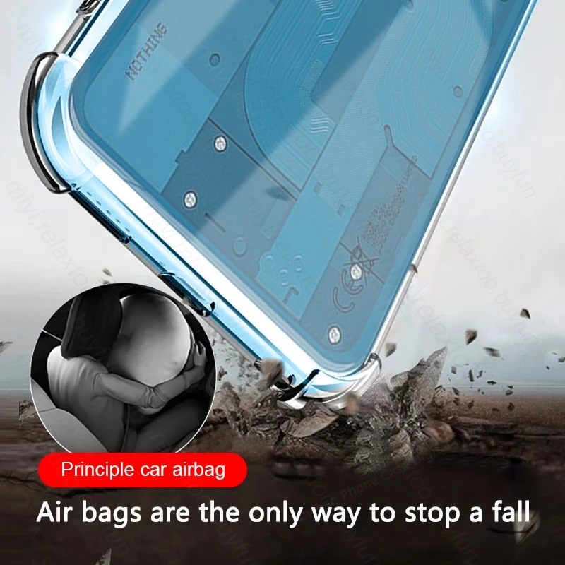 Clear Crystal Shockproof Silicone Case - Anti-Yellowing Protective Cover