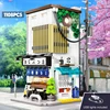 1108Pcs Japanese Steamed Bun House Architecture Building Blocks Creative Civy View Friends Shop Bricks Toys For Kids Gifts 1