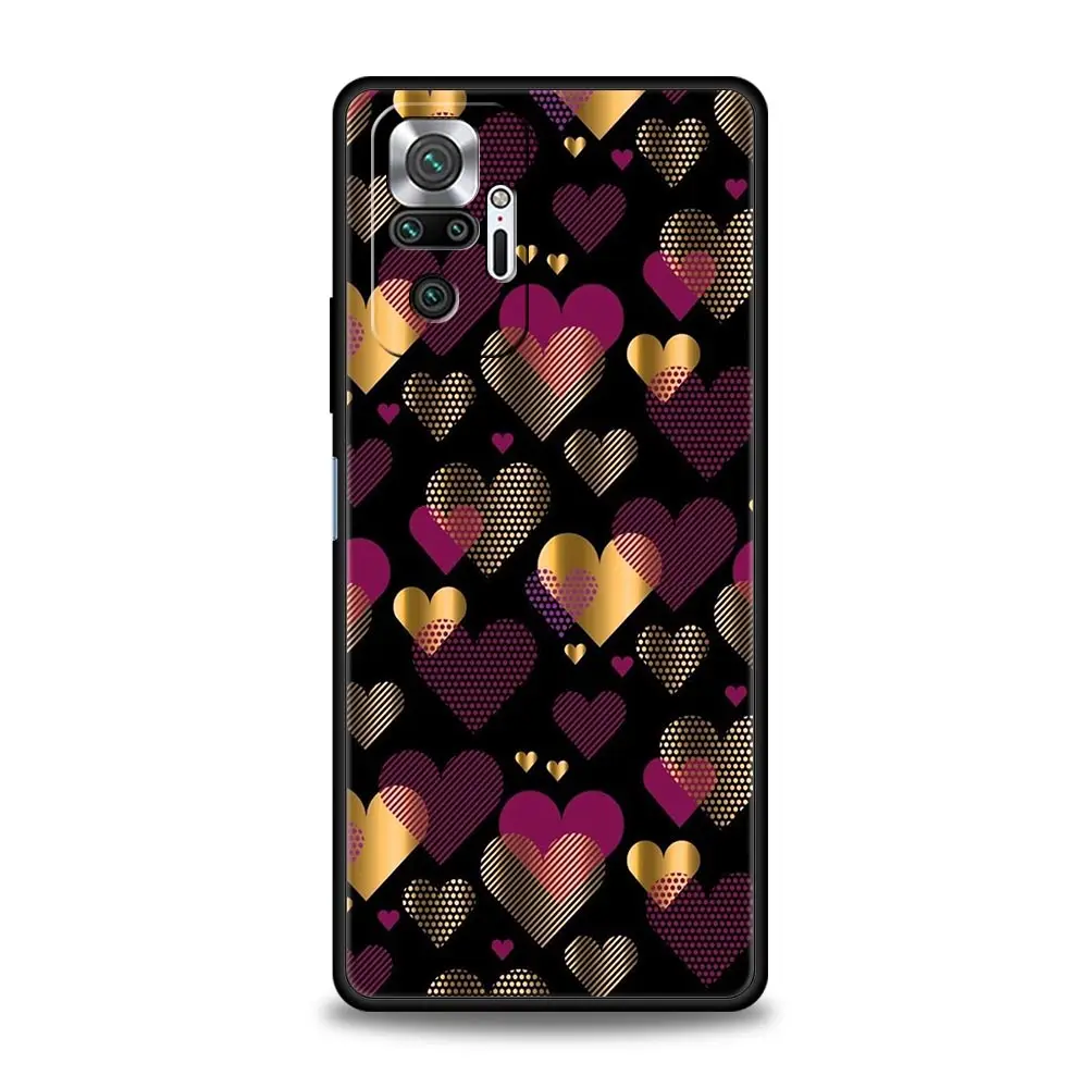 Gold Pink Rose Glitter Hearts Phone Case Cover