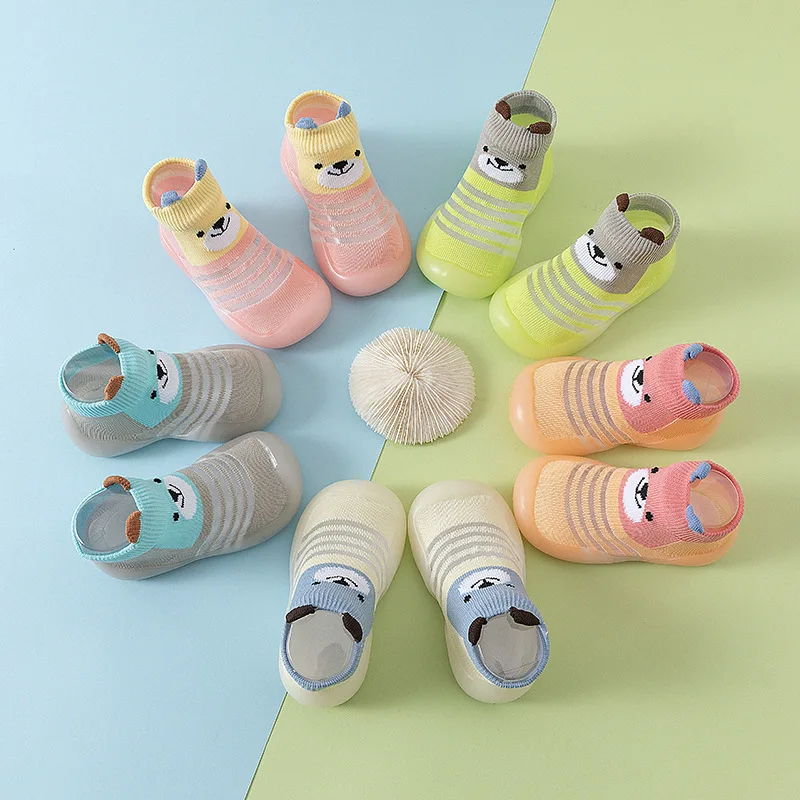 Baby Sock Shoes Summer Mesh Non-Skid Indoor Infant Walking Shoes Breathable Warm Elastic Boy Girls Socks Sneakers With Soft Sole 2