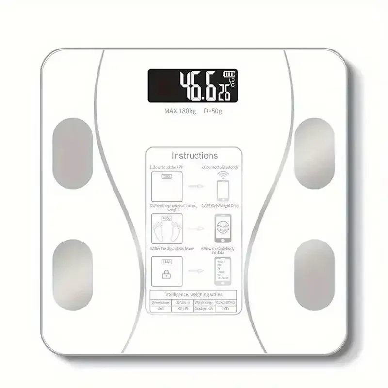 1pc Intelligent Bluetooth electronic weight scale: wireless digital bathroom scale, precise measurement of body fat percentage