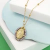 Collier ras du cou pour femme avec pendentif Vierge Marie, chaîne en acier inoxydable couleur or, perles de rocaille, style bohème blanc, noir, rose