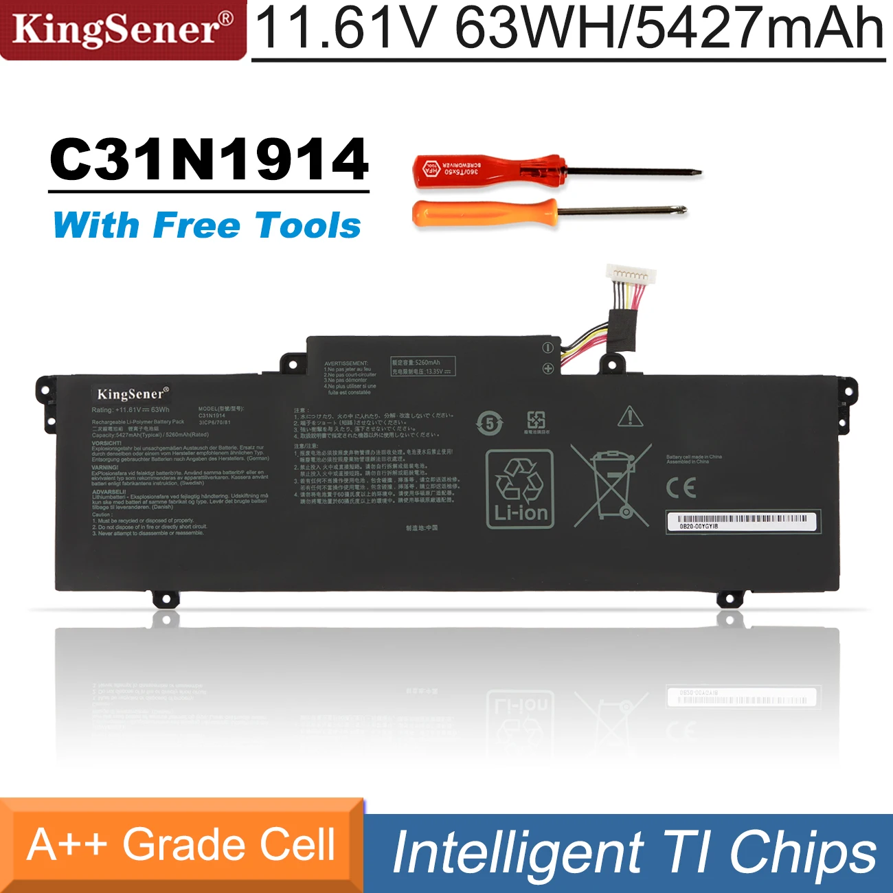 

KingSener C31N1914 Laptop Battery For ASUS ZenBook UX435EA UX435EG UM425UAZ UX425UG UM425QA B5402CBA B5402CEA B5402FEA B7402FEA