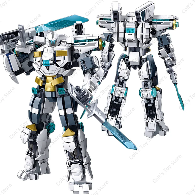 Serie Meccanica Trident Athena Combat Mecha Armor Building Blocks Kit Pacific Rim Classic Movie Robots Model Bricks Kid Toy Gift