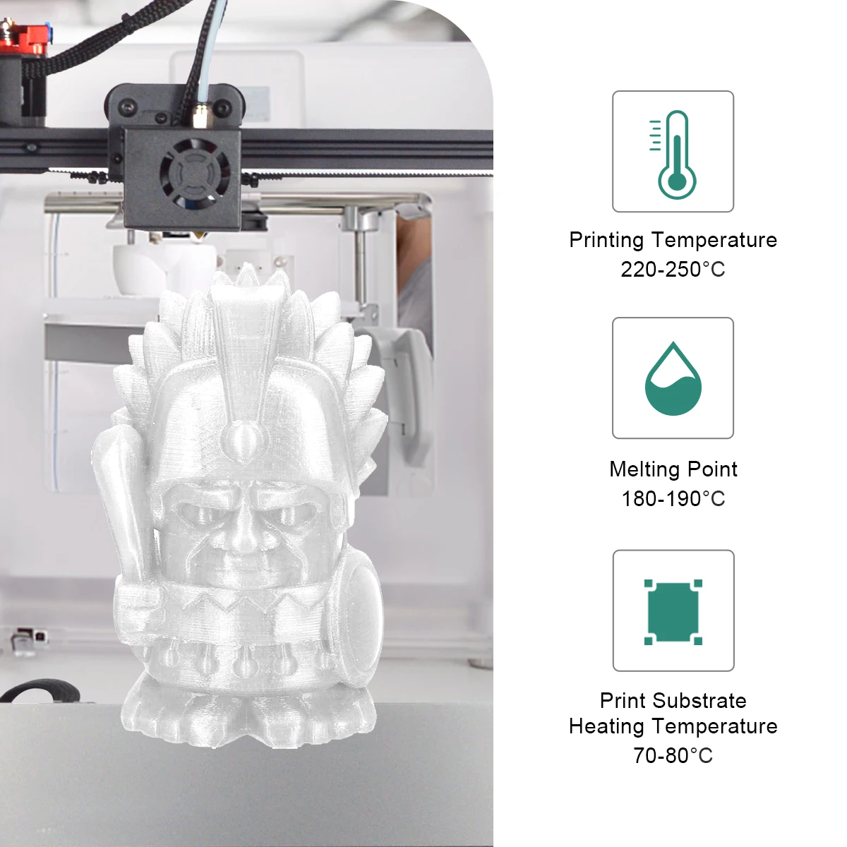 3d Printer Filaments 1KG PETG 3D Printer Filament 1.75mm &plusmn;0.02mm 1KG/2.2LBS 3D Material PETG For Printer High Transparency and Good Gloss