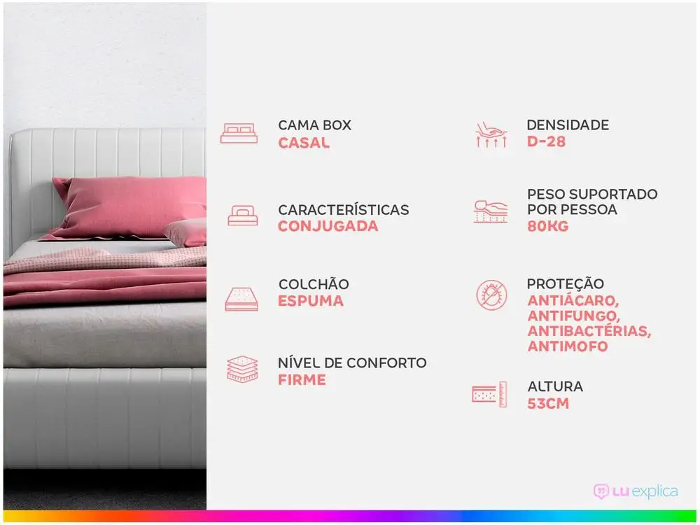Cama Box Casal Aiam Colchões Conjugada 41cm de Altura Super Box D28 2