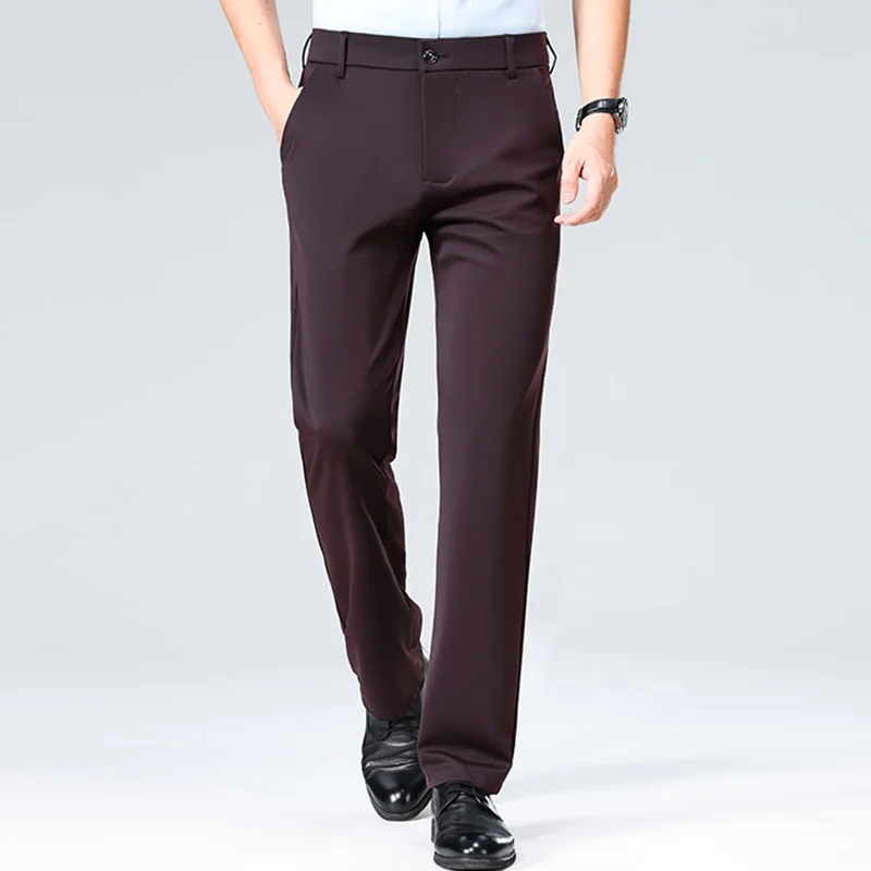 29-42 Men's Summer Thin Business Casual Suit Pants Long Pants Elastic Straight Sleeve Formal Plus Size stretch pants thin trousers business pants suit pants