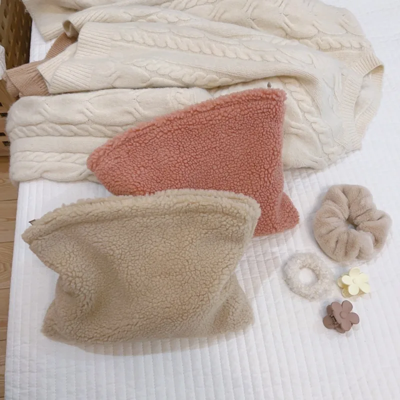 

Плюшевый косметический карандаш, женская сумка для косметики, Мягкая шерстяная дорожная сумка для туалетных принадлежностей, женский косметический Органайзер для кистей, клатч