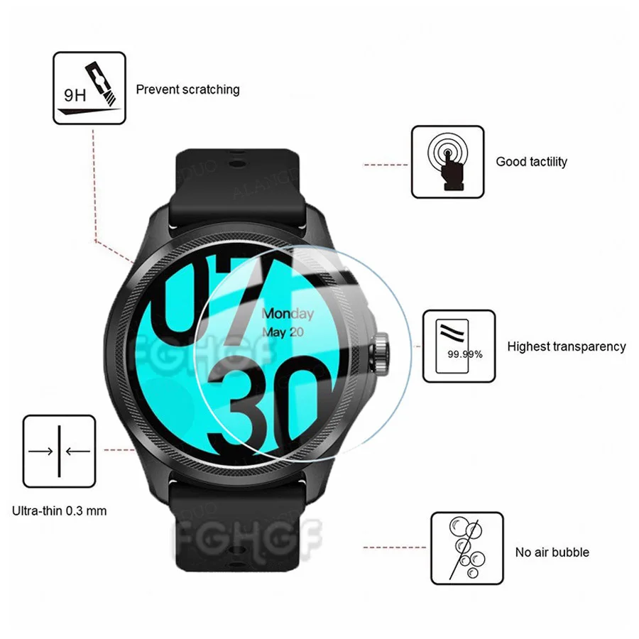 9H 強化ガラス保護フィルム Ticwatch Pro 5 保護フィルム Ticwatch Pro