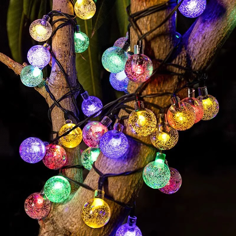 Solar Crystal Globe Ball Fairy Lamps 8 modes String Lights Outdoor Waterproof Solar Powered Patio Light For Garden Party Decor string lights led fairy lights