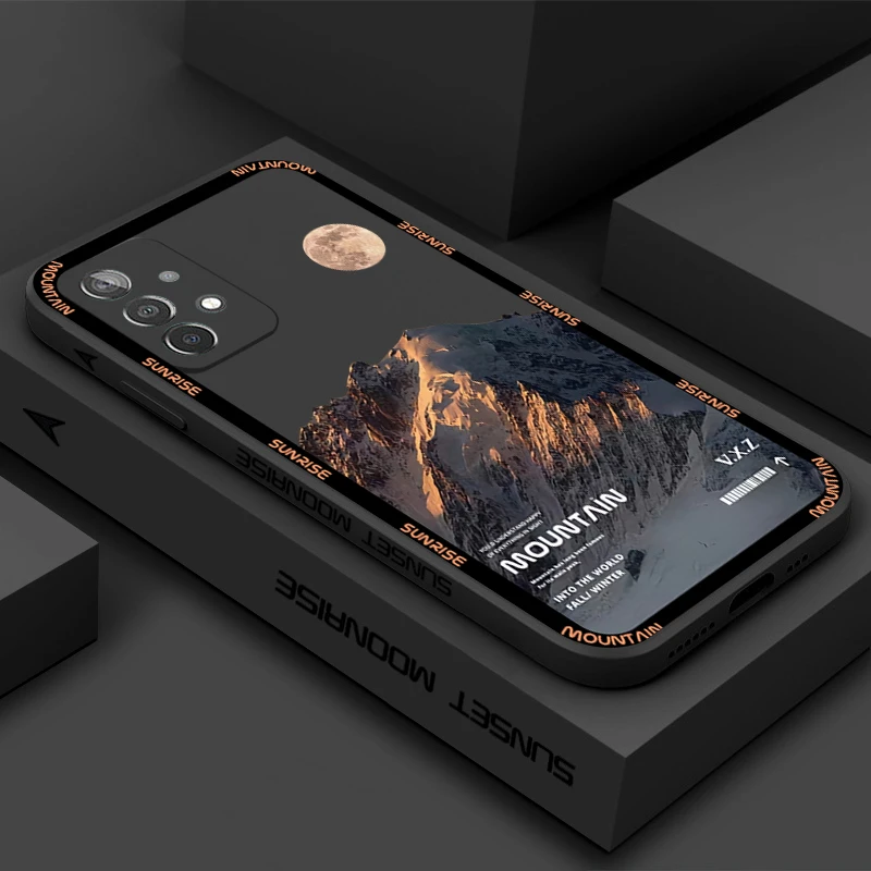 Snow Mountain Sunrise Scenery Custodia In Silicone Per Samsung Galaxy A13 A23 A32 A33 A51 A52 A52S A53 A71 A72 A73 5G Soft Cover