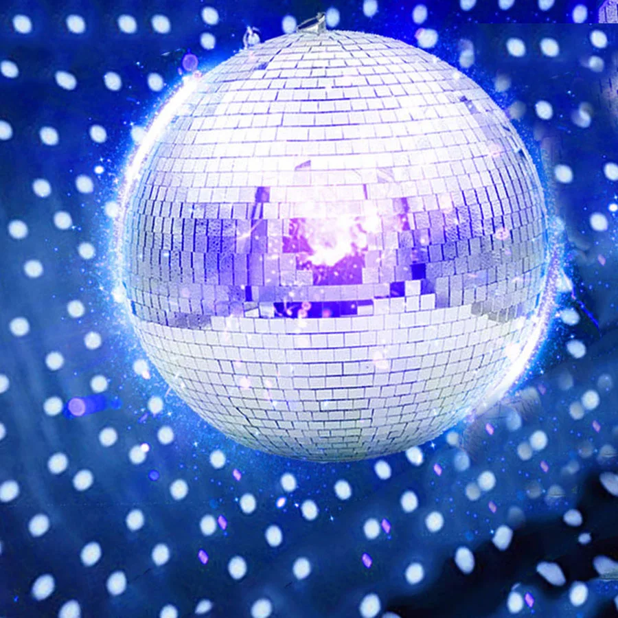 

12" Disco Mirror Glass Ball DJ Dance Club Hanging Disco Mirror Ball Stage Lighting Home Party Window Display Holiday Decor