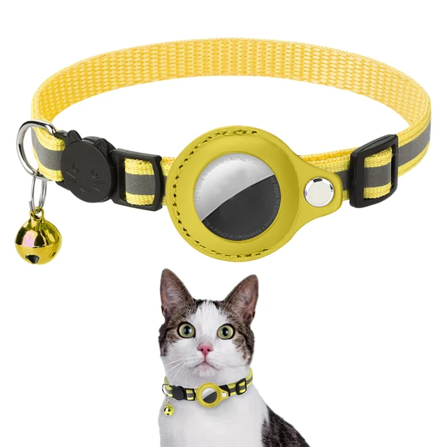 Collar reflectante con GPS para gato, con soportes localizadores, campana de  seguridad, rastreador ligero, collares para gatos y perros pequeños -  AliExpress