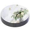 Round Mirror Glass Tray DIY Acrylic Circle Candle Plates Wedding Party Table Centerpiece Decoration Large Capacity Platter Tiles 1