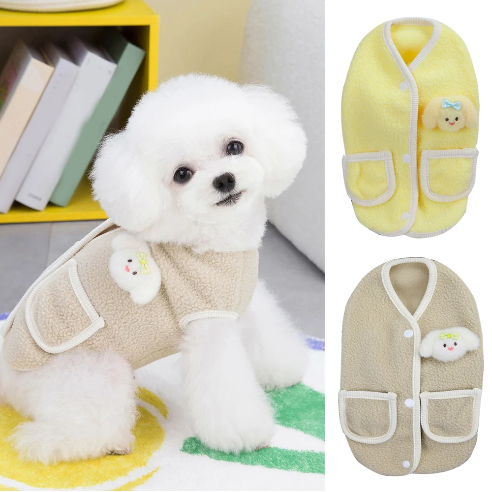 

Plush Winter Warm Pet Dogs Clothes Vest Pet Dog Cotton Vest Puppy Sweater Thickened Warm Clothing Pull Chihuahua Pet Supplies