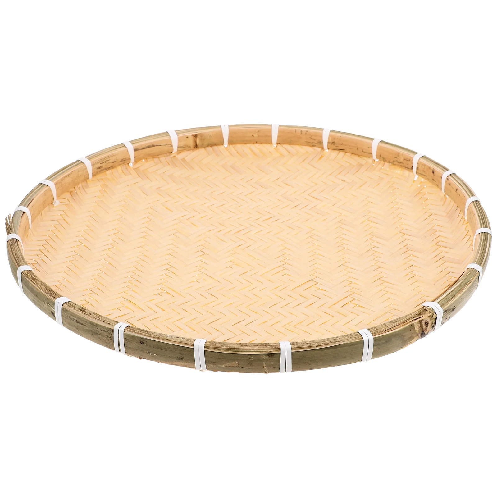 

Handmade Bamboo Woven Basket Tray No Hole Bamboo Sieve Basket Wicker Basket Vegetables Round Flat Shallow Basket Wall