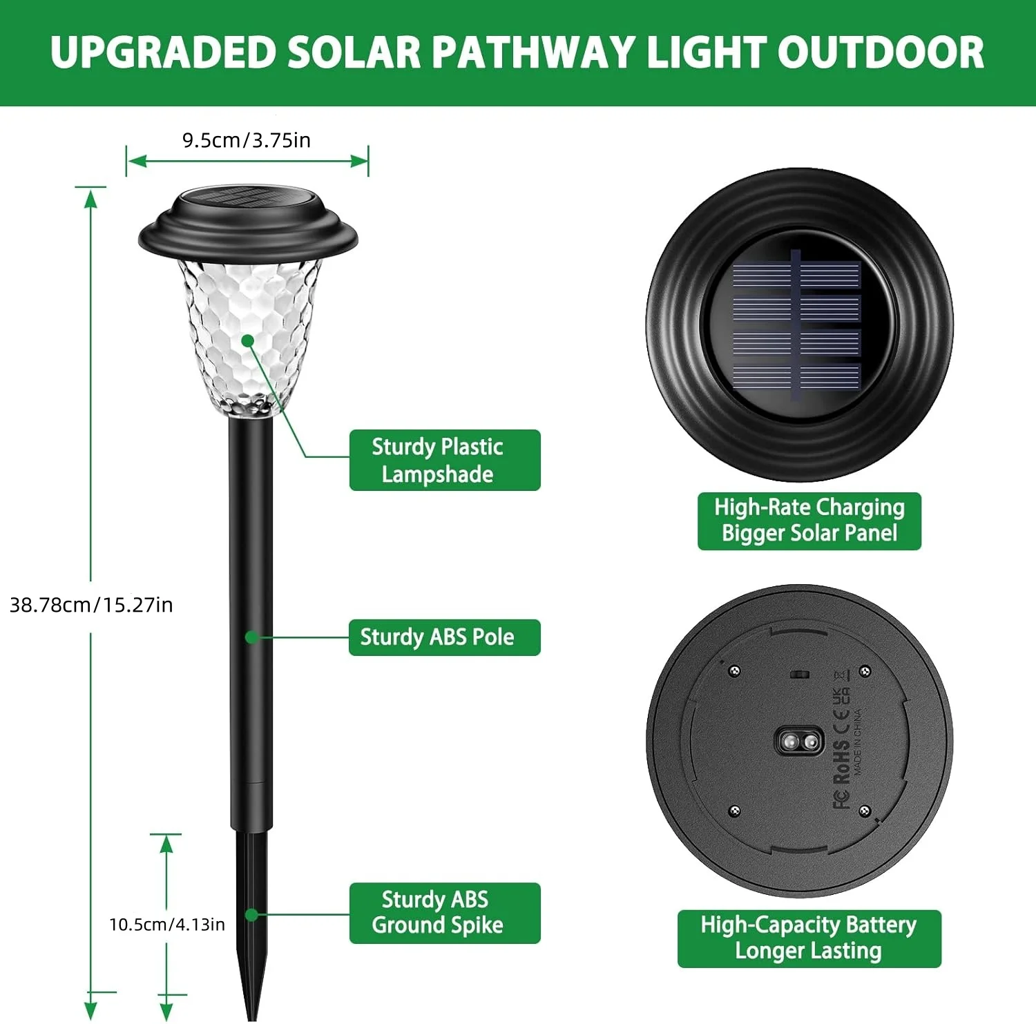 2/8/10Pack Solar Pathway Lights, RGB/Warm White Color Changing, Outdoor Garden/Backyard/Lawn/ LED Decor 3