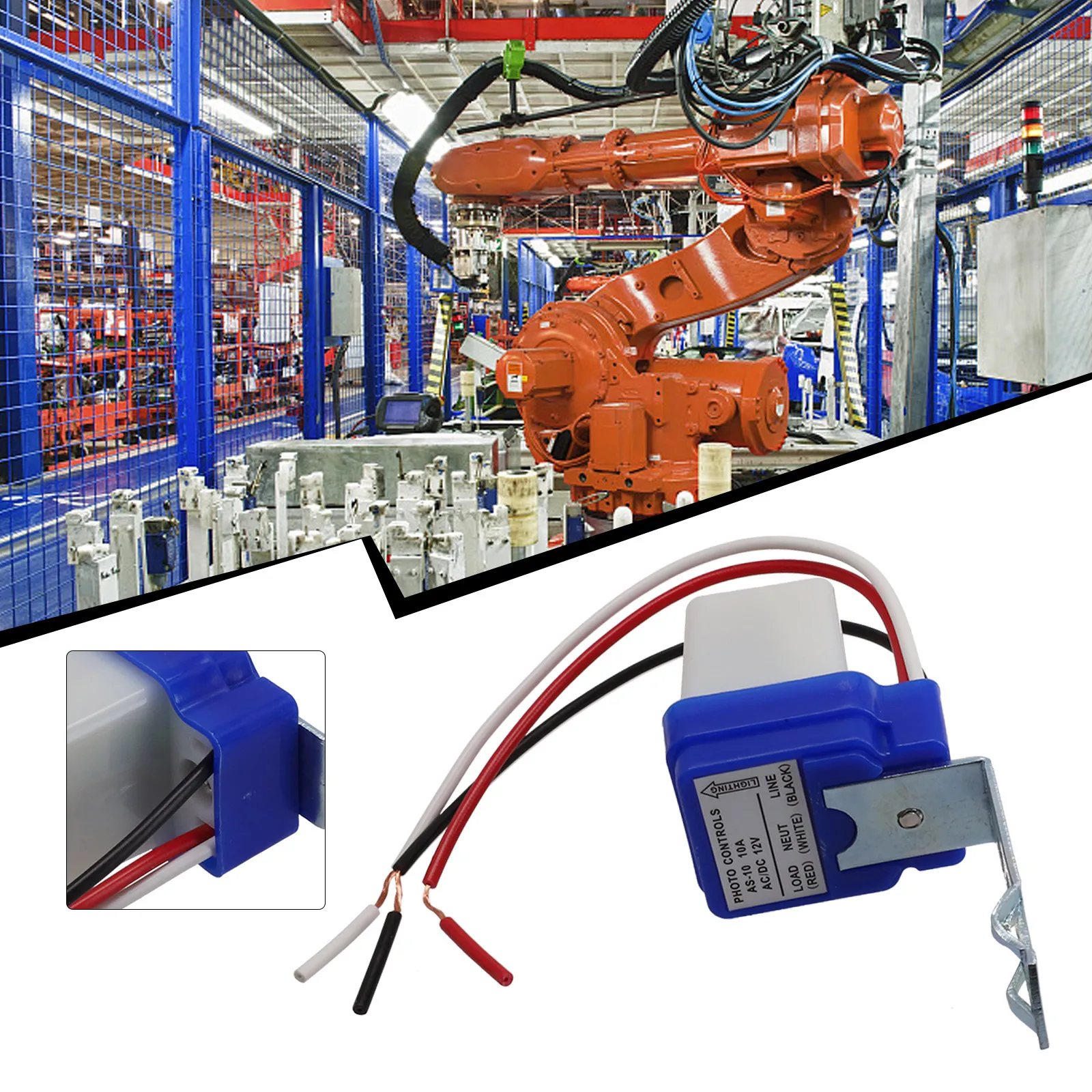포토셀 센서 스위치, 가로등 자동 온오프, 10A 부하, AC/DC 12V/24V/220V, 정원, 공장 및 공원 조명용