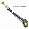 Pressure Washer Quick Connector 1/4" to Spray Gun Wand Lance Bayonet Adapter 1/4" quick disconnect release fitting for Karcher 5