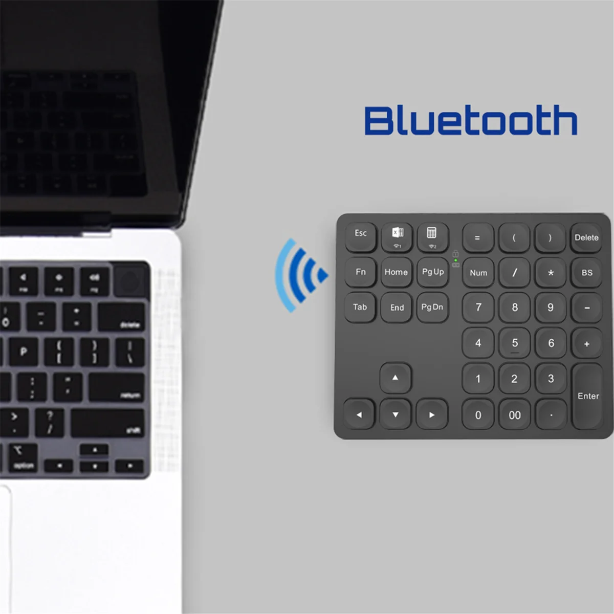 Dual Bluetooth Numeric Keyboard Rechargeable Wireless Numpad for PC Laptop Windows Slinet Digital