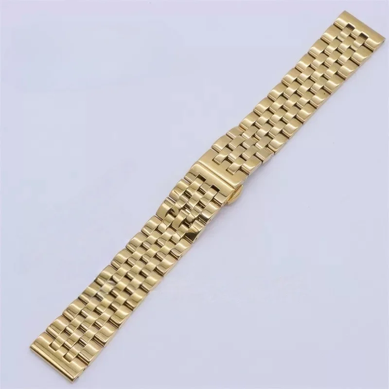 Premium Solid Stainless Steel Watch Band - Adjustable Width, Unisex Design