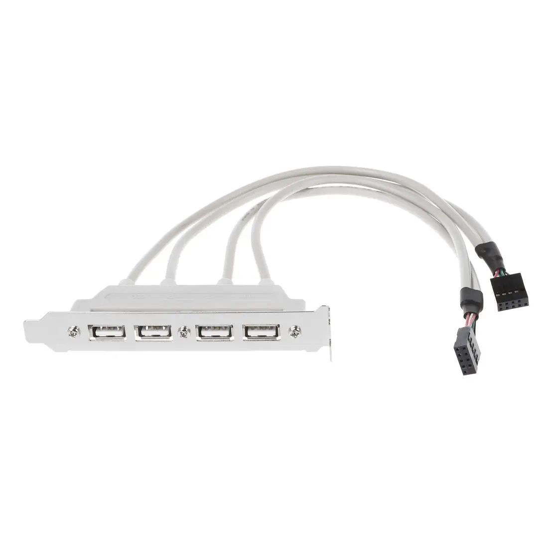 

Dual Motherboard 9Pin Header to 4Port USB 2.0 Female Cable PCI Bracket