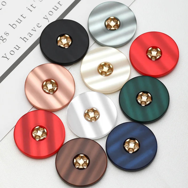 15Pcs 18-25mm Colorful circular resin buttons women's woolen coat suit decoration buttons clothes sweater accessories N467
