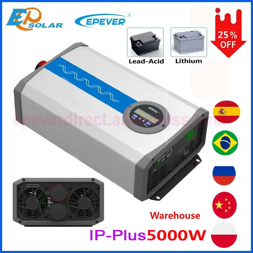 

Epever IP PLUS 5000W Solar Inverters Input48V DC Output 220VAC/230VAC/240VAC