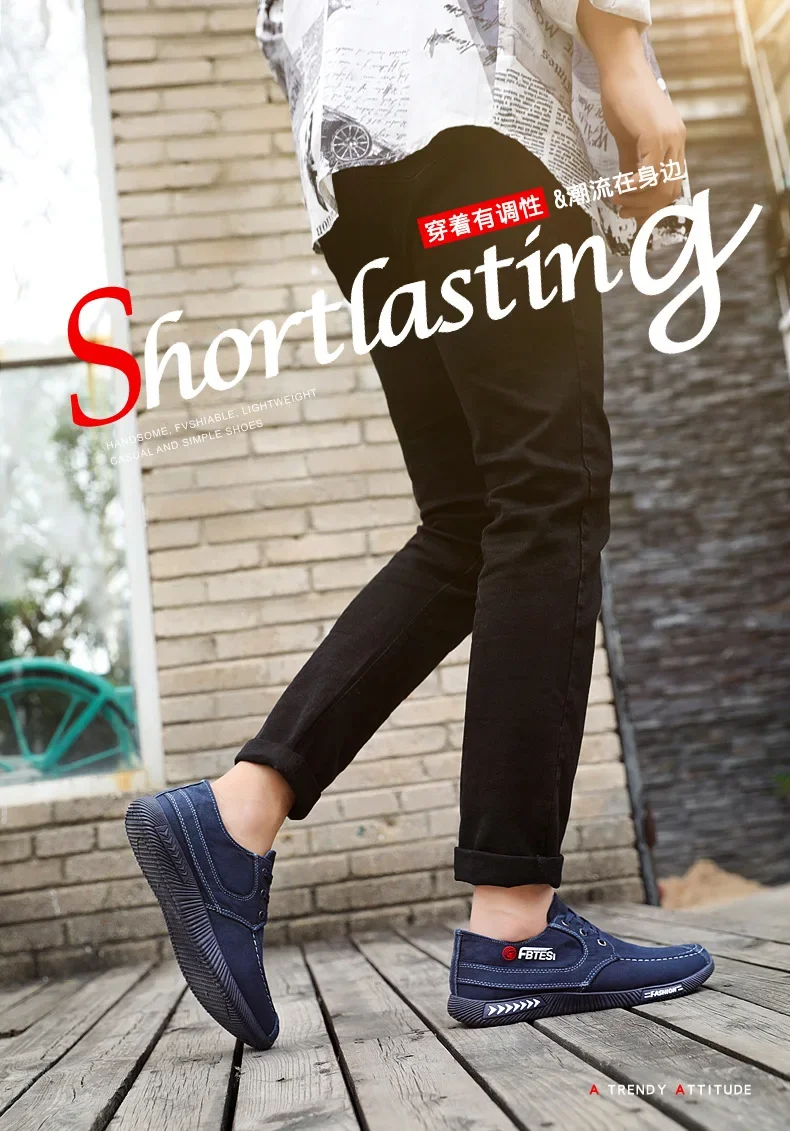 Men's spring summer casual cloth shoes canvas breathable denim old Beijing soft soled lace up driving and hiking sports shoes 5